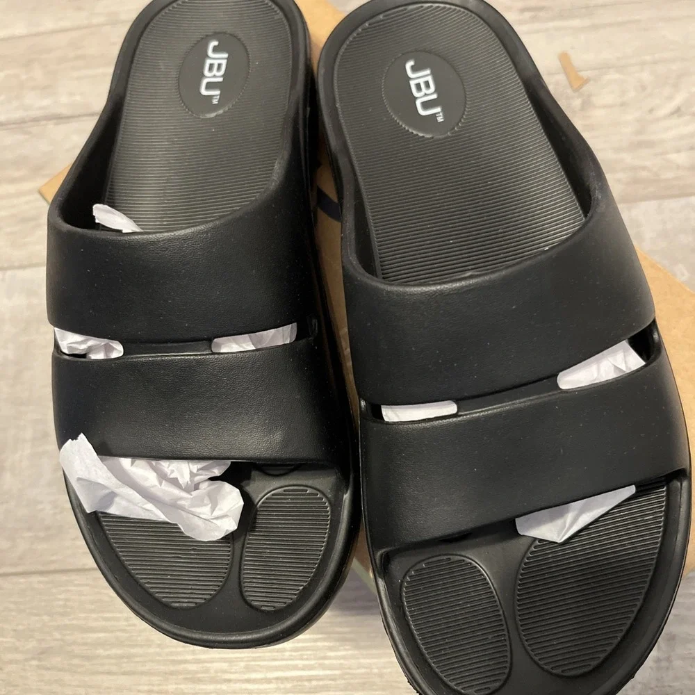 JBU Women Dover Recovery  Slides in Black Size 10 NIB - Picture 2 of 5